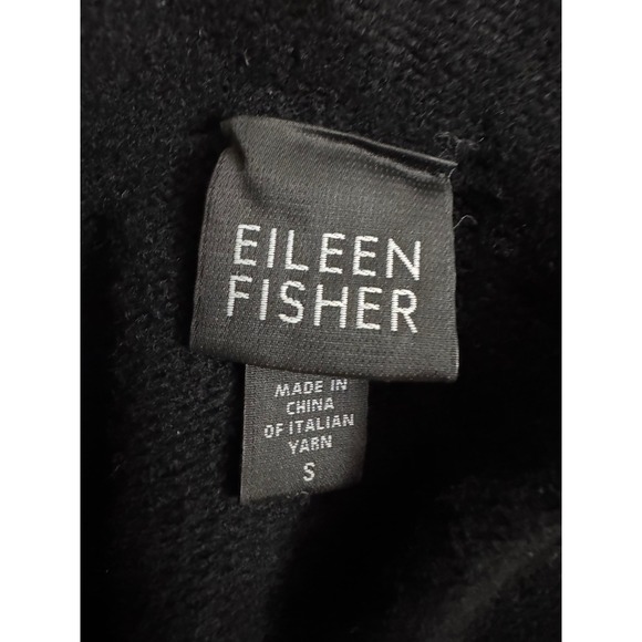 Eileen Fisher Women's Black Merino Wool Cashmere Blend Long Cardigan Size Small - Picture 3 of 8